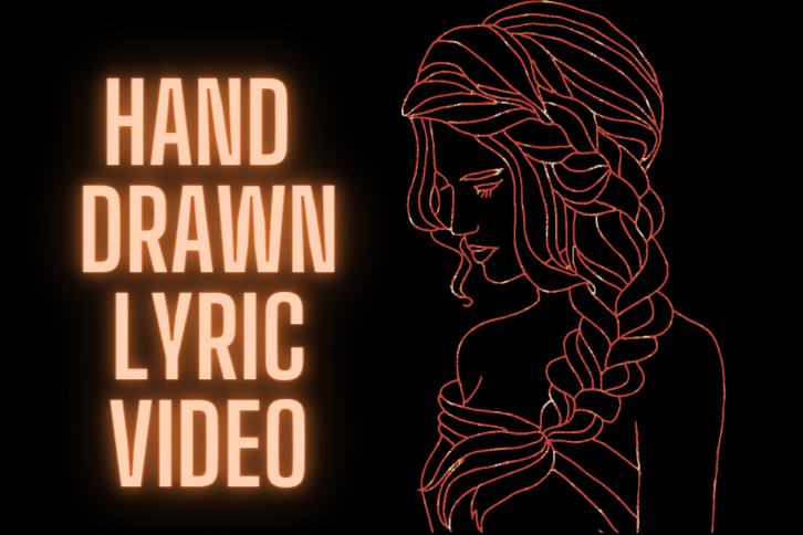 Hand drawn animated lyric video or any text you need